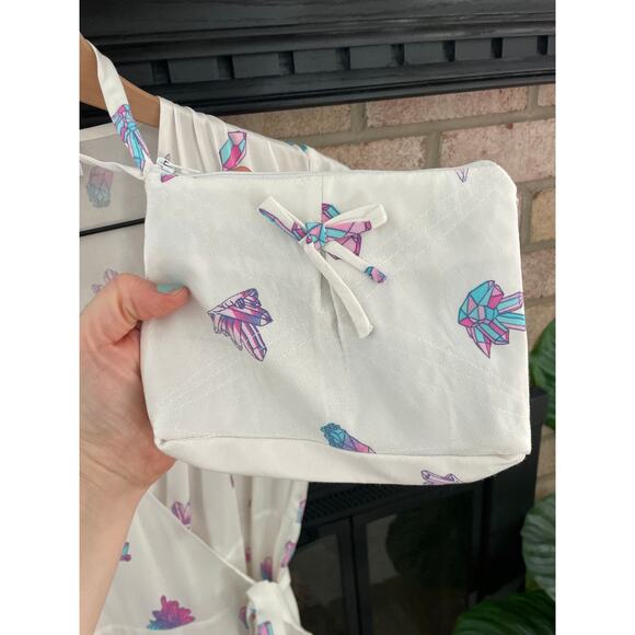 Wildfox Crystal Wrap Maxi Dress XS White Hippie Boho Festival - Picture 11 of 15